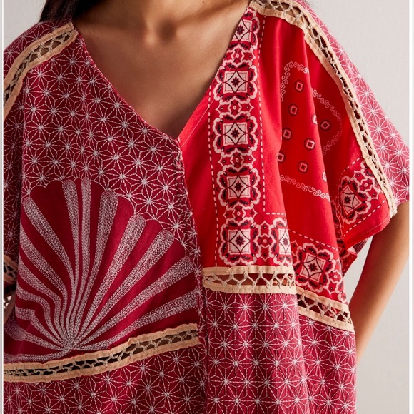 Free People Thunder Road Tee Red Vintage Red - Picture 7 of 8